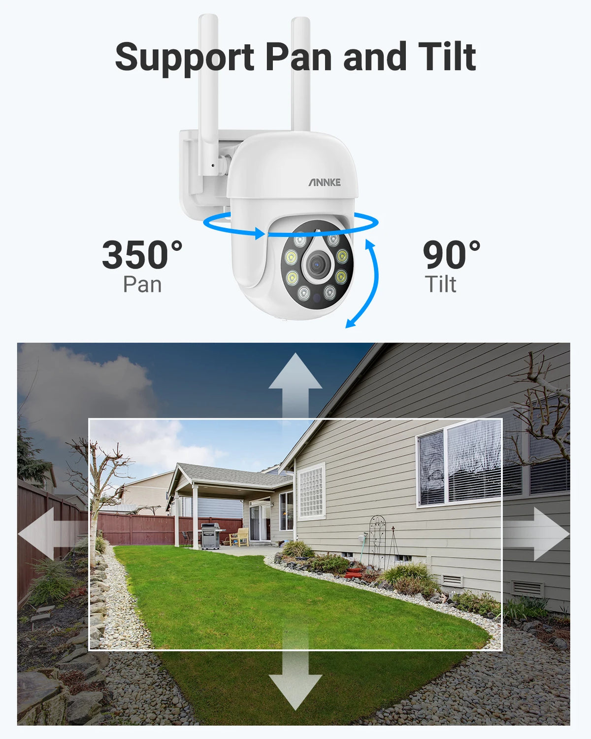 Annke 2Pcs H.264+ 5MP Wireless Camera Video Surveillance Camera Two Way Audio WIFI IP Security Camera 3.6MM IP66 Weatherproof