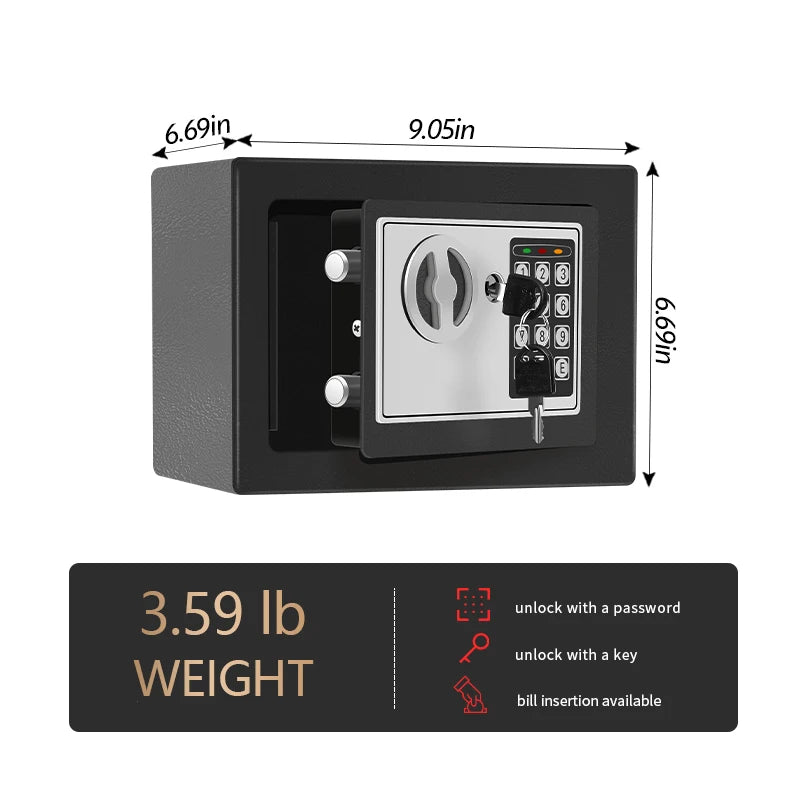Electronic password Security Box, college dorm saferroomhome,safe,storage,box office savings, safes Mechanical safe box for money key lockbox safebox ——No batteries were provided