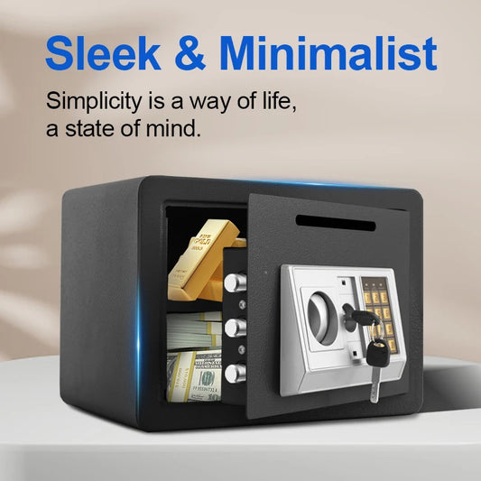 Home Safe Deposit Box Secure Storage for Cash, Jewelry & USD Documents Anti-Theft Piggy Bank & Home Security Safe for Valuables & Important Papers – Reliable Personal Safe to Protect Your Valuables Digital Lock Safe Decor E