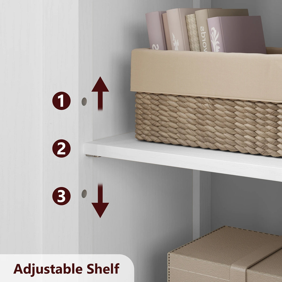 Modern Multipurpose Entryway Storage Cabinet – Freestanding Wooden Pantry with Glass Doors & Adjustable Shelves, Floor Organizer for Hallway, Kitchen, Living Room, Bathroom