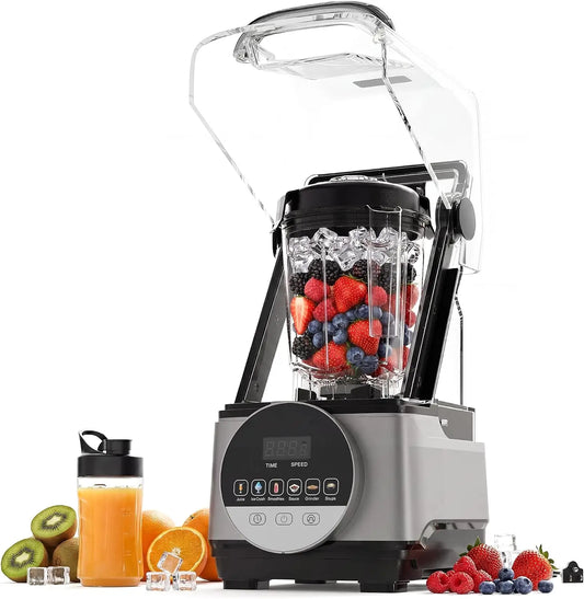 Tacleekii 68 Oz Commercial Blender Smart Touch Countertop Blender 9 Speed & 6 Functions Food-Grade Stainless Steel Powerful 28000 PRM,